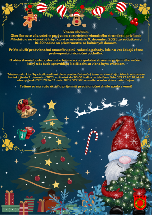 rozsvietenie vianočného stromčeka, privítanie Mikuláša a vianočné trhy